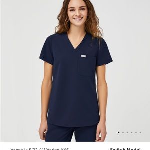 Navy Catarina one pocket scrub top